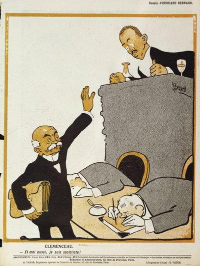 「私も社会主義者だ」、1906年12月8日の「L&39;Assiette au Beurre」の漫画 作： Edouard Bernard